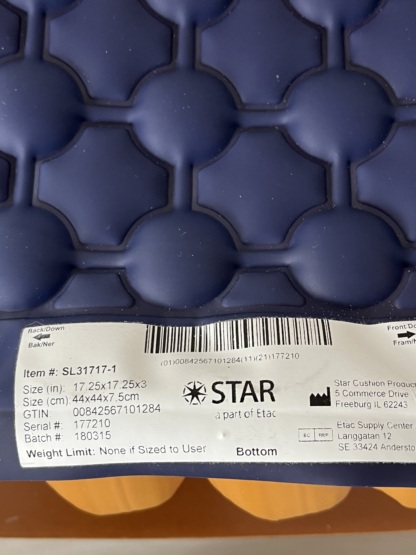 Secondhand Star FCSL3 1717 44x44x8cm Wheelchair Air Cushion - Image 3