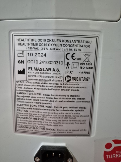 Secondhand Healthtime OC-10 10L/min Oxygen Concentrator - Image 4