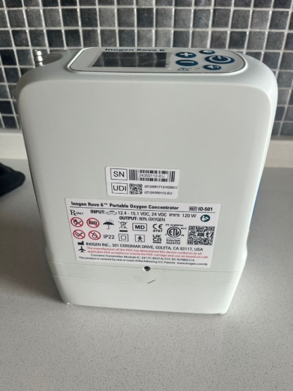 İkinci El Inogen Rove 6 2.1kg Taşınabilir Oksijen Konsantratörü - Görsel 4