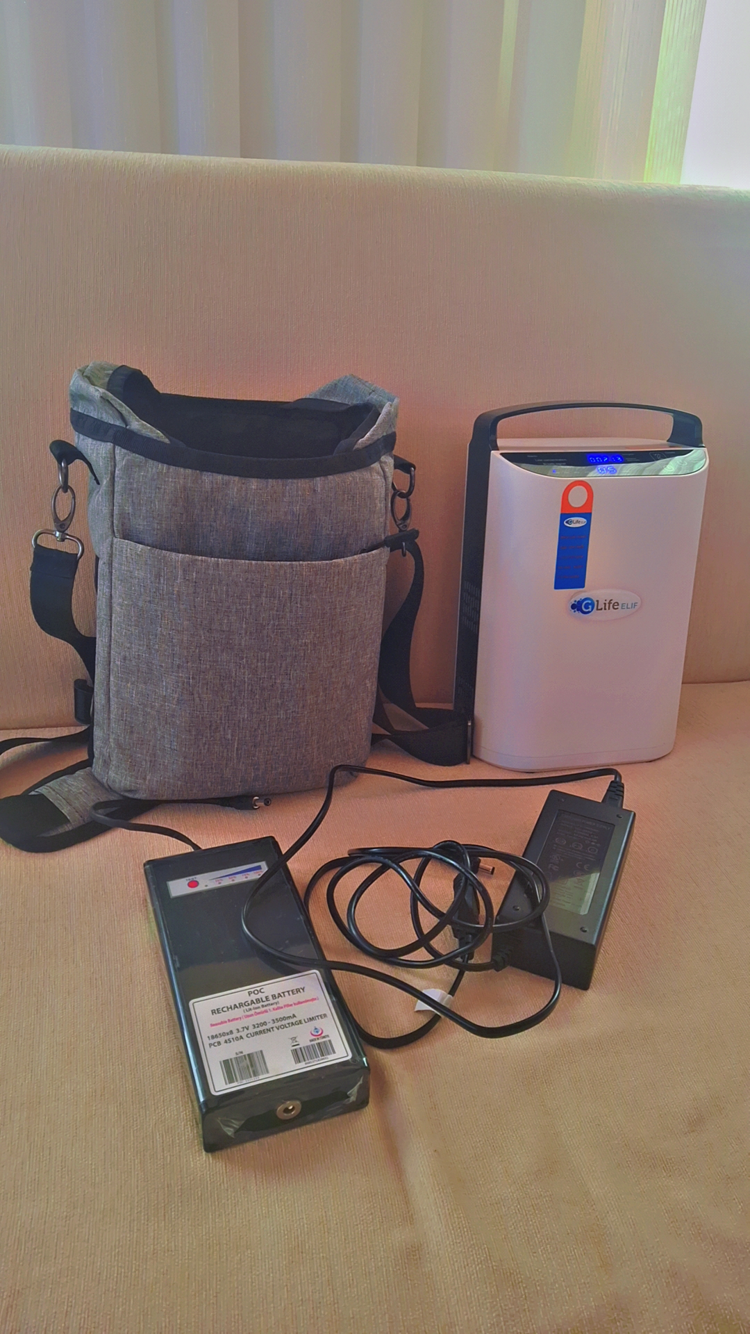 İkinci El G-Life Elif 5 FLW 2.9kg Taşınabilir Oksijen Konsantratörü