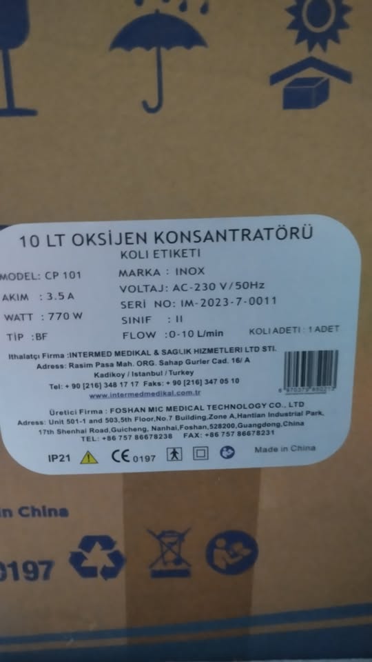 İkinci El Inox CP-101 10L/dk Oksijen Konsantratörü - Görsel 5