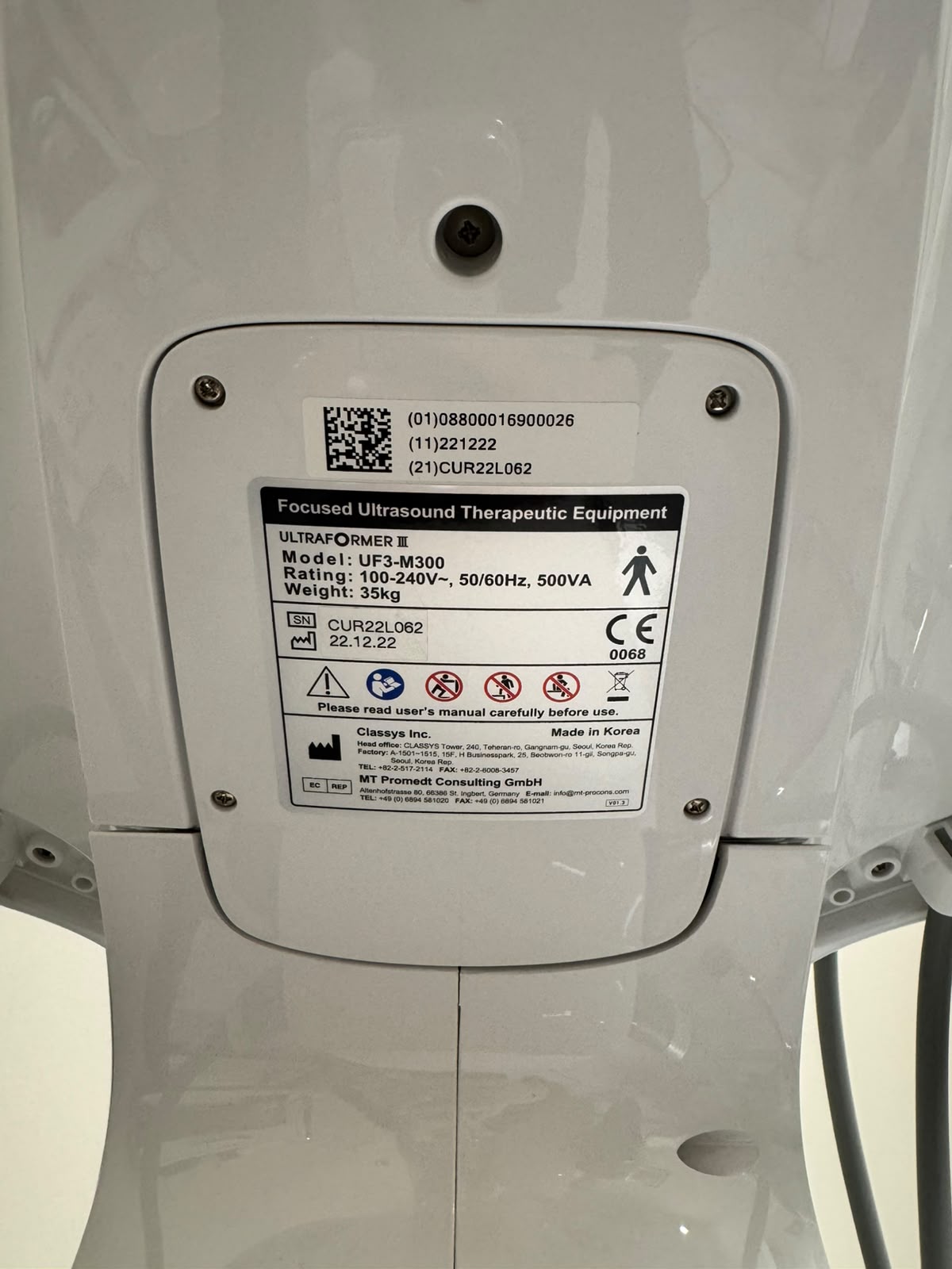 Secondhand Ultraformer 3 UF3-M300 High Intensity Focused Ultrasound (HIFU) Machine - Image 5