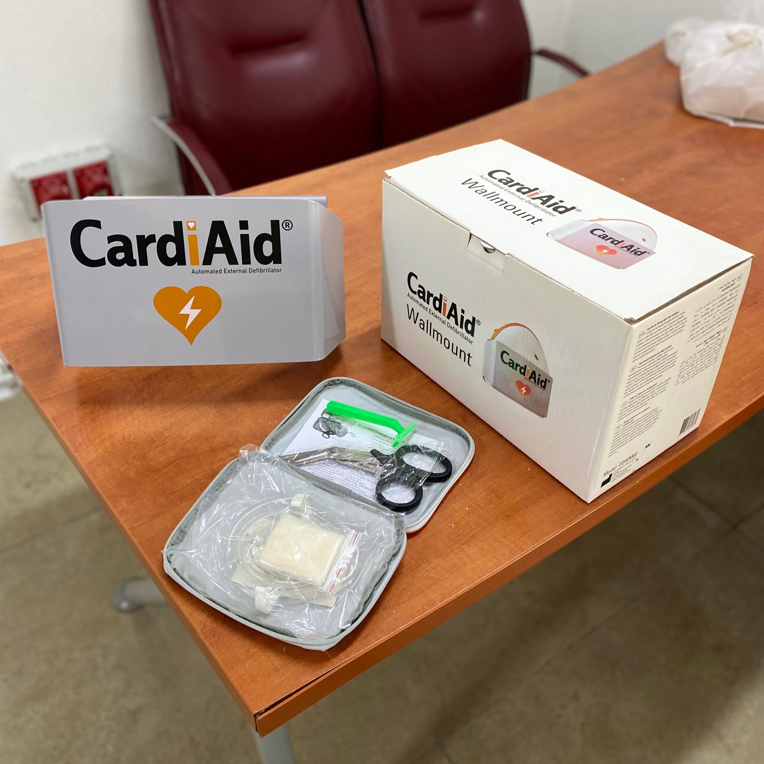 Secondhand CardiAid AED Defibrillator Wall Mount